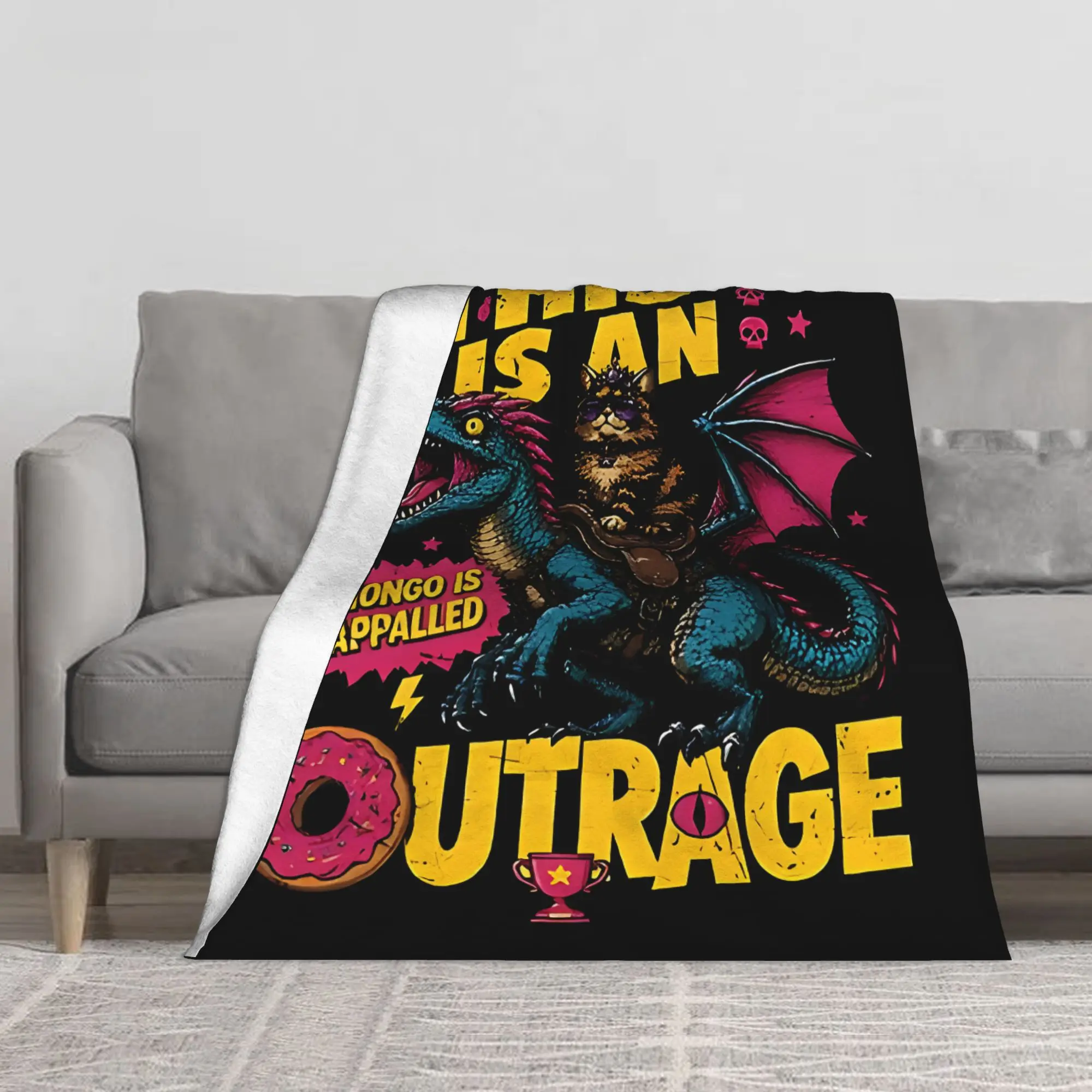 1PC This Is An Outrage, Dungeon Crawler Carl Blanket Throw Super Cosy Plush Living Room Sofa