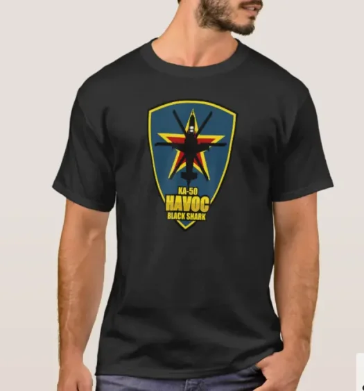 

Russian Ka-50 Havoc Black Shark Helicopter Gunship T-Shirt. Summer Cotton Short Sleeve O-Neck Mens T Shirt New S-3XL