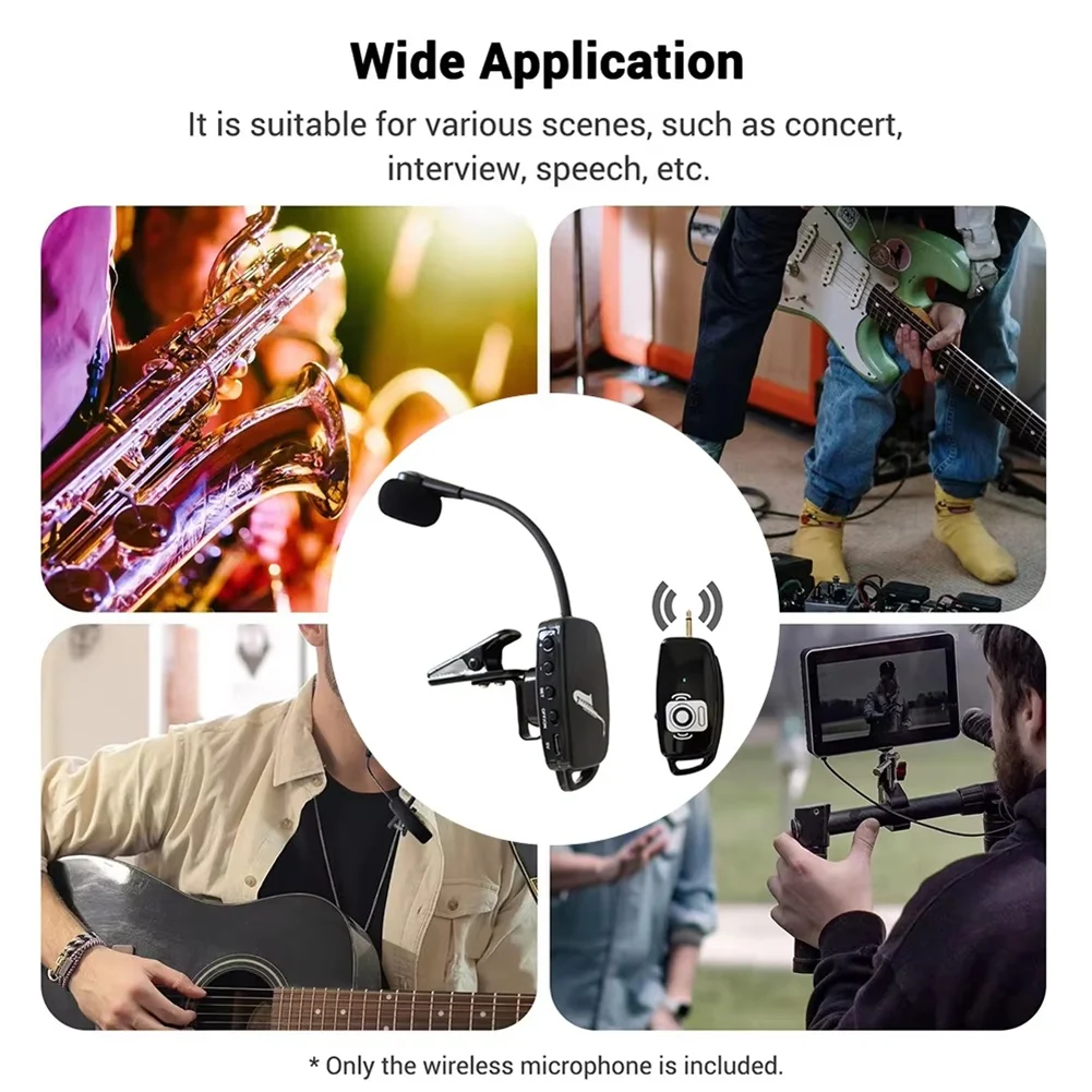 

【AA85】 2.4G Professional Wireless Microphone System for Trumpets, Plug & Play, 160ft Range, Wireless Receiver and Transmitter