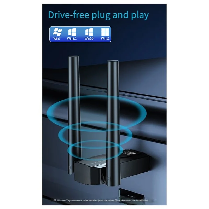 150 meter Bt5.4 Bluetooth-adapter Gratis schijf Computer USB Bluetooth Audio Headset Ontvangstzender met antenne-POS