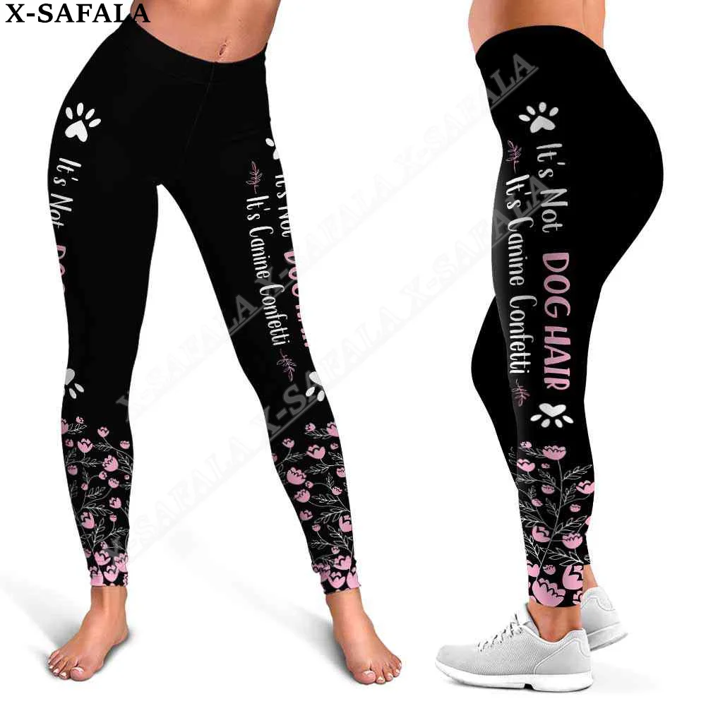 Mallas con estampado 3D para mujer, pantalones de Yoga, ropa deportiva de verano, ideal para el aseo de mascotas, salón de belleza, peluquería, verano, 20