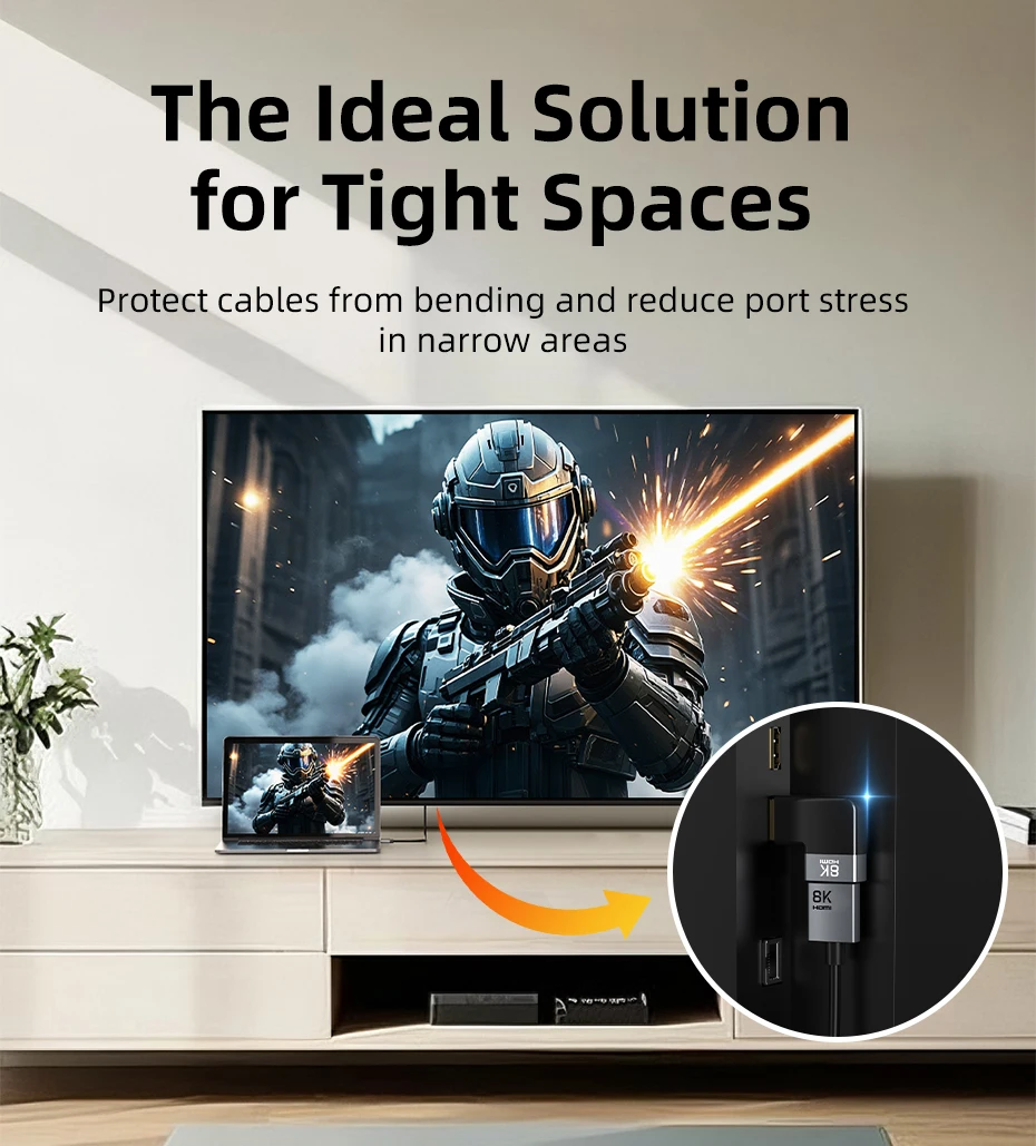 CABLETIME 8K HDMI Adapter Stecker auf Buchse Konverter Adapter UHD2.1 Unterstützung 8K HDMI 2.1 4K 120Hz 48Gbps für HDTV Laptop PS5 – Detail 12
