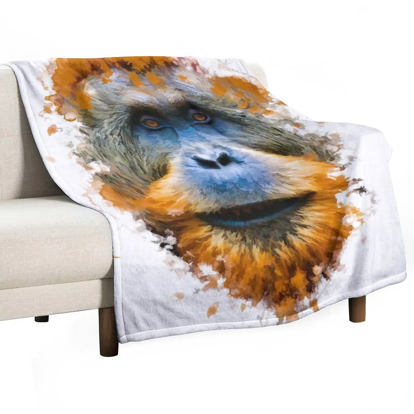 Orangutan monkey Throw Blanket sofa bed Decorative Beds cosplay anime Blankets