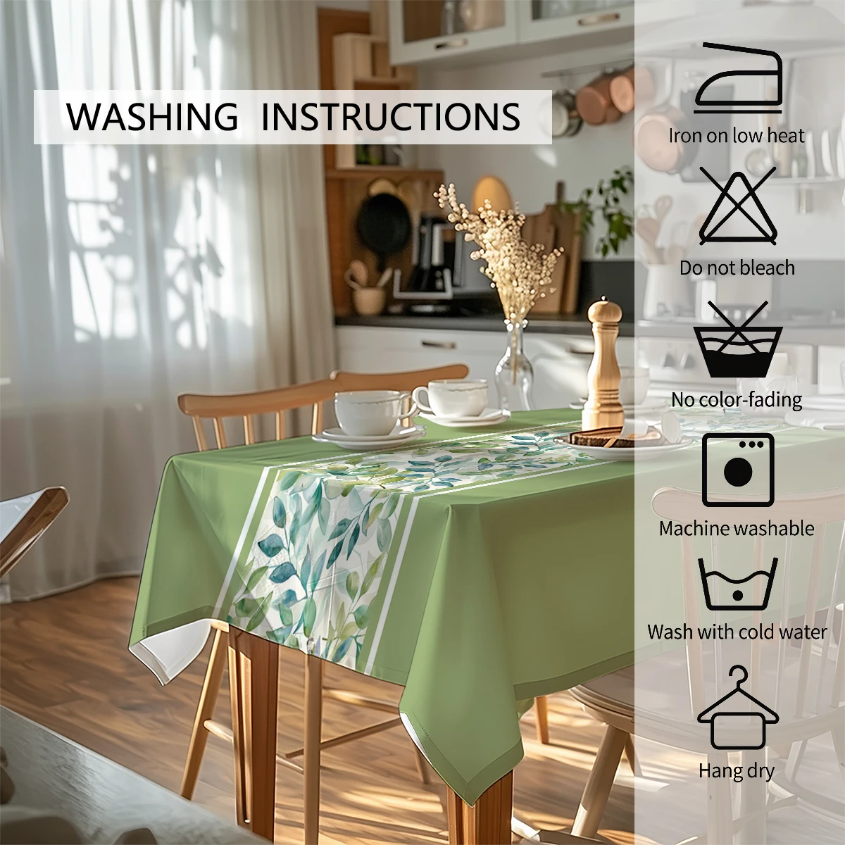 Eucalyptus Leaves Table Runner Dresser Decor for Kitchen Holiday Party Table Runners Home Dining Room Kitchen Table Decoration