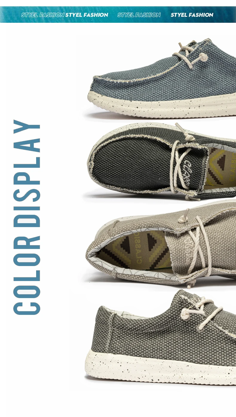 Leichte, bequeme, lässige Slip-On-Loafer aus Canvas für Herren mit weicher Sohle – ideal zum Gehen und Reisen – Detail 1