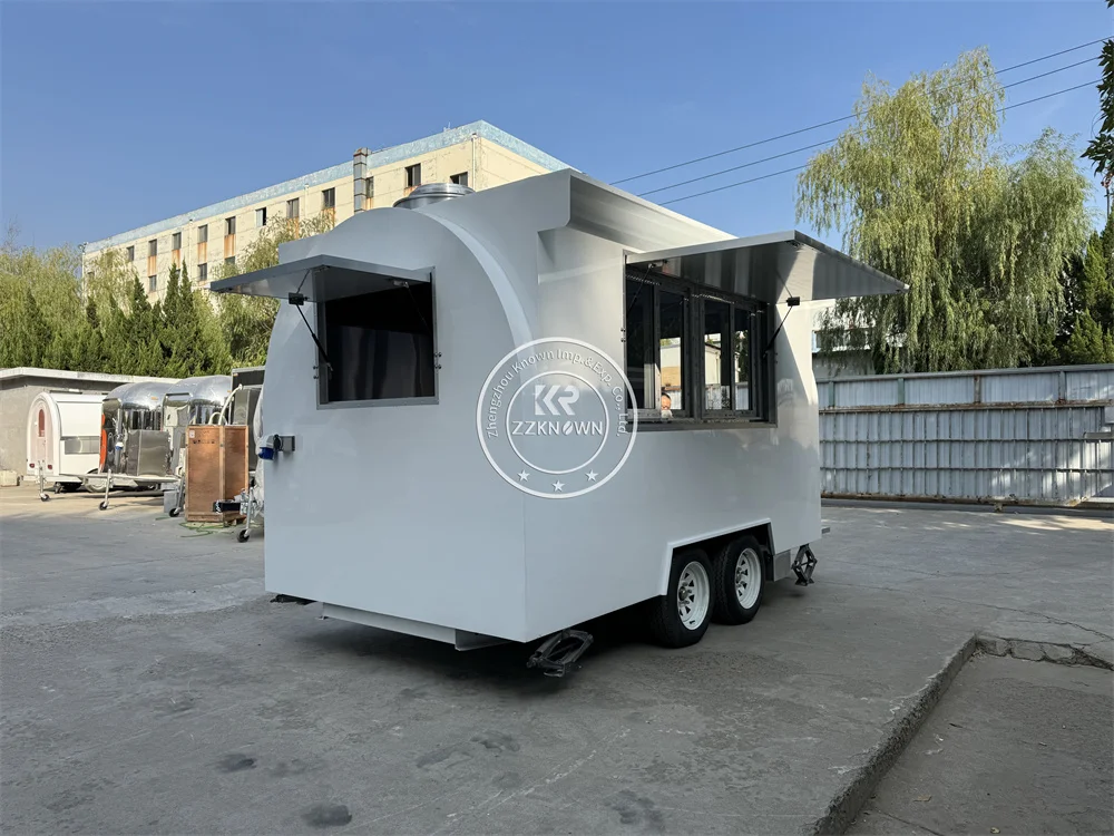 Custom Food Cart Mobile Kitchen Coffee Ice Cream Kiosk Concession Food Truck Trailer Hot Dog Truck Van With Kitchen Equipped