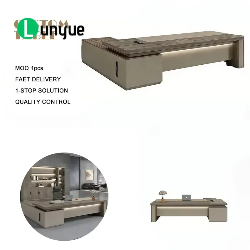 Luxury Modern Executive Desk High Quality Wood Durable Office Furniture Custom For Home Business Workspace