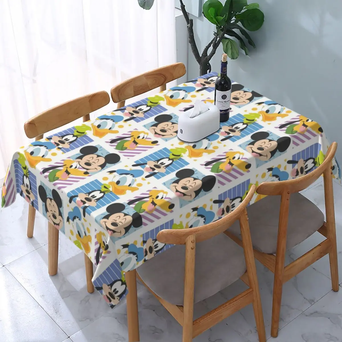 Custom Rectangular Disney The Mickey Mouse And Donald Duck Tablecloth Fit 40