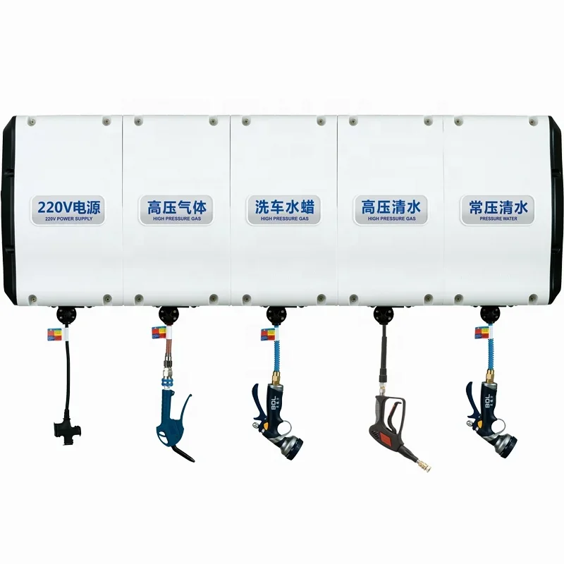 Automatic Retractable Reel Steamer Foam Car Washer PP S Water Hose with Frame Convenient for Car Wash