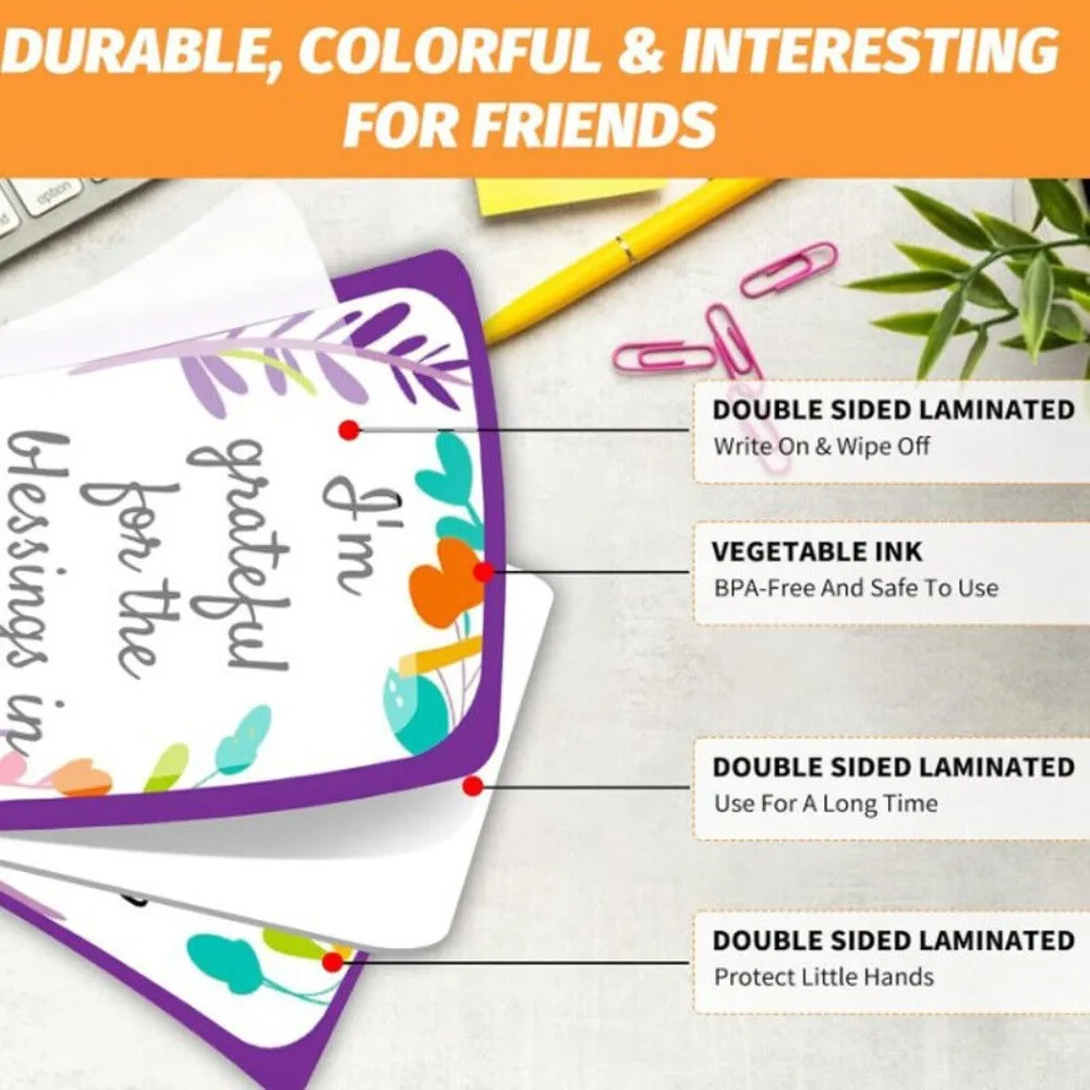 Cartes inspirantes Vintage colorées avec citation inspirante, cartes d'affirmation positive en papier Kraft, 50 pièces