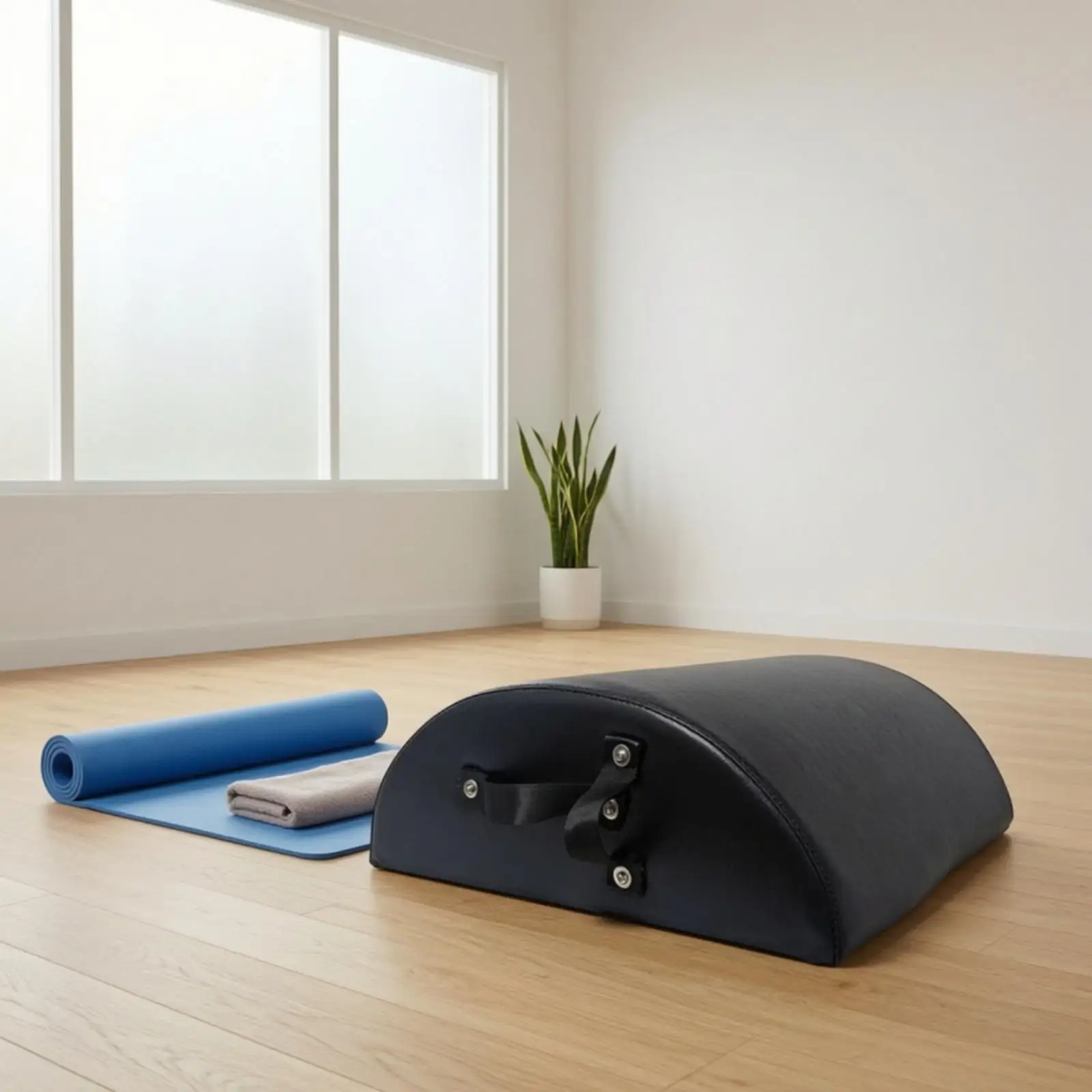 Spine Arch Trainer Leather Pilates Barrel for Professional Studio Core Workout Posture Aid