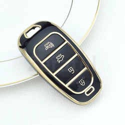 4 Button TPU Car Remote Key Cover Case Shell Fob For Hyundai Solaris Sonata Hybrid NEXO Tucson NX4 SantaFe Dn8 Atos Prime Holder