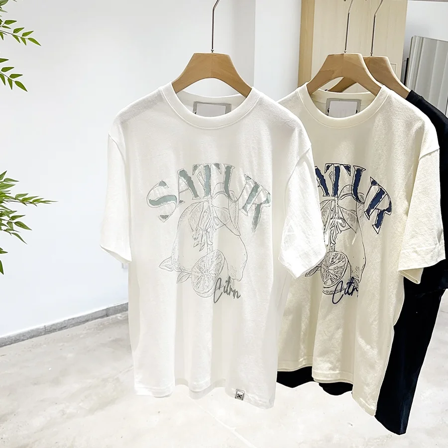 

Mimifa Big S Pure Original SS 25, новая футболка с вышитым принтом и буквенным принтом, женская повседневная летняя футболка Moisture ng