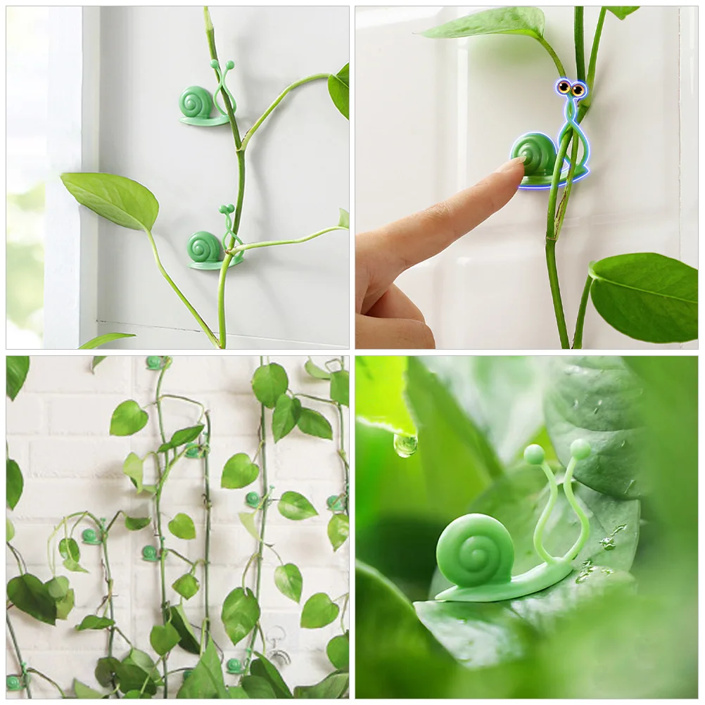 

20Pcs Plant Climbing Wall Clips Snail Shape Plastic Plant Fixing Clips Strong Adhesive No Trace Mounts for Garden Indoor Outdoor
