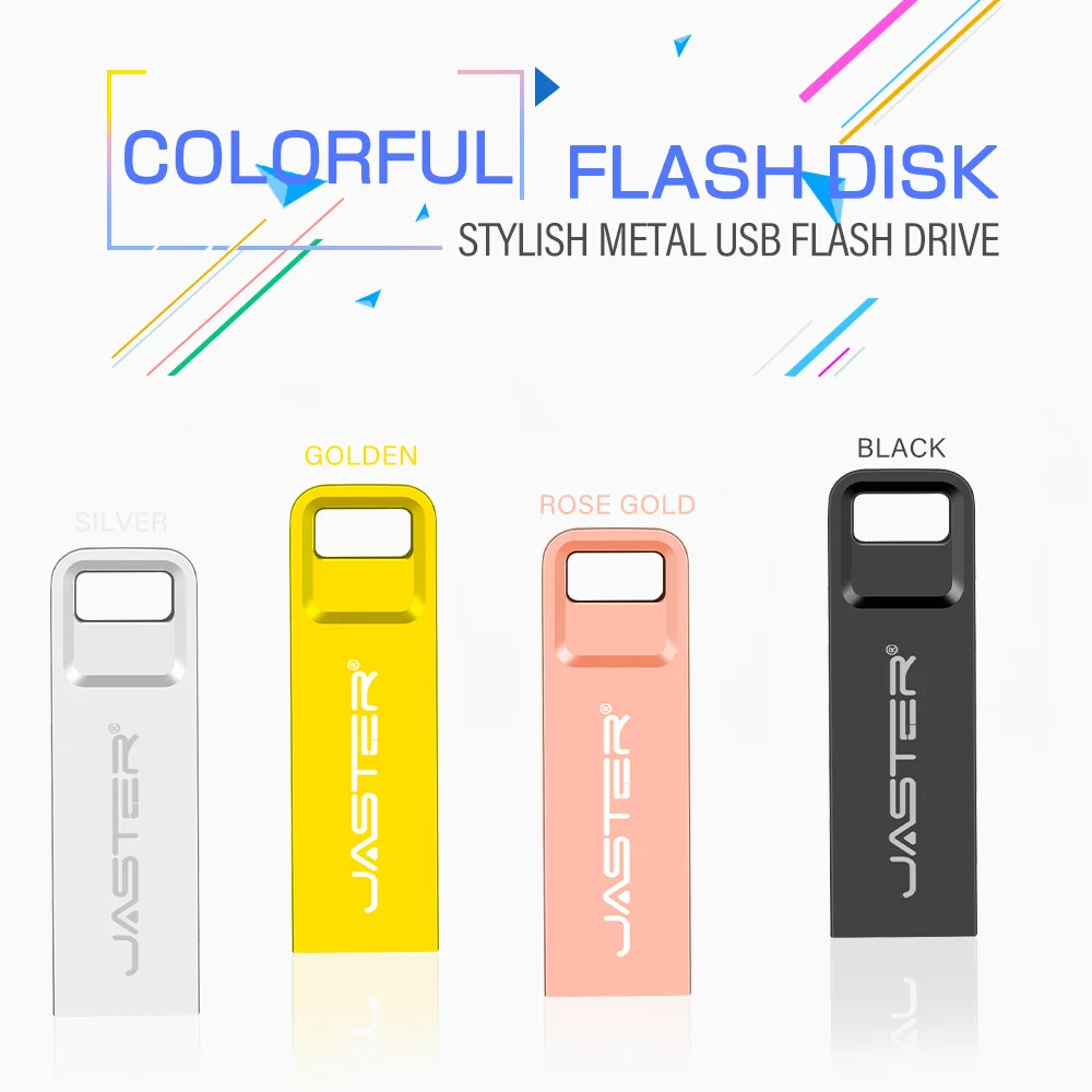 JASTER Mini Metal USB Flash Drive 128GB Golden Memory Stick 64GB Prezent biznesowy Pen Drive 32GB Szybki dysk U 16GB do laptopa