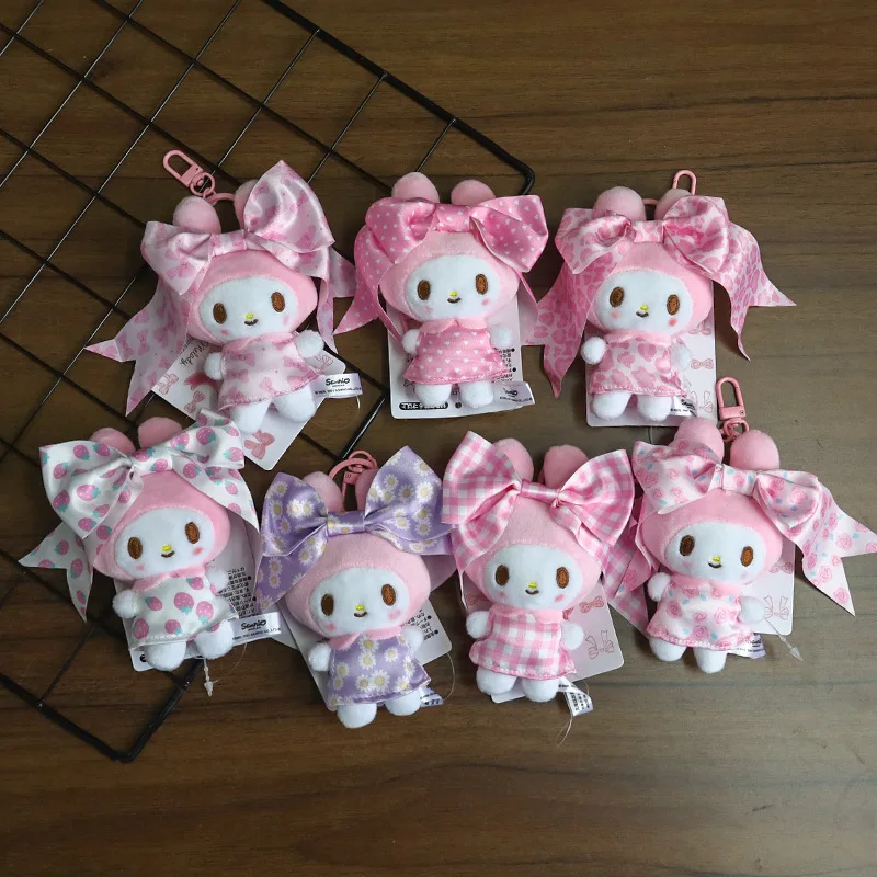 Anime Cartoon Knuffel Hanger Roze Leuke Boog Geanimeerde Randpop Tas Hanger Decoratie Sleutelhanger Meisjesachtig Verjaardagscadeau