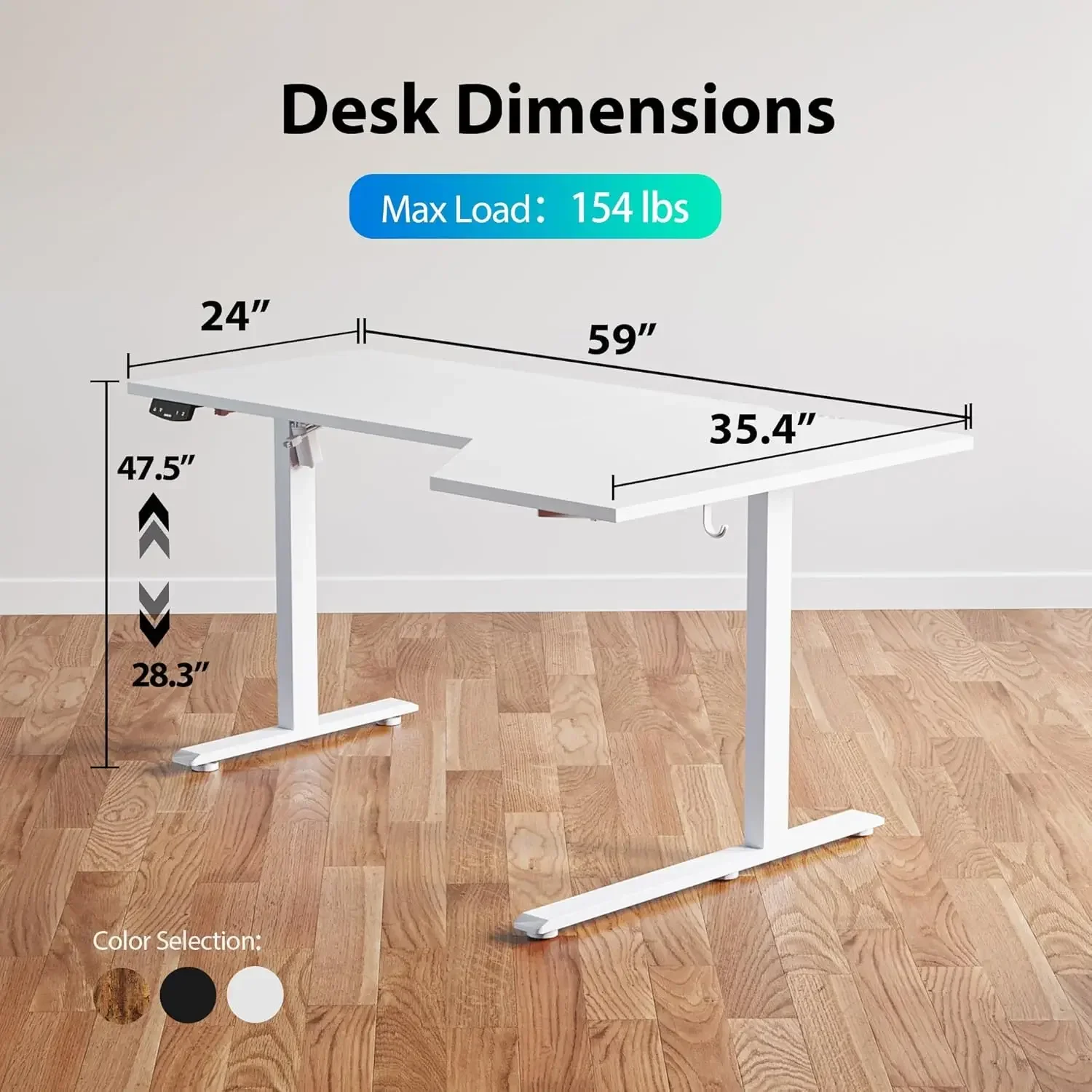 L Shaped Electric Standing Desk 59 Inches Height Adjustable Sit Stand Work Table For Home Office Ergonomic Rising Computer Desk