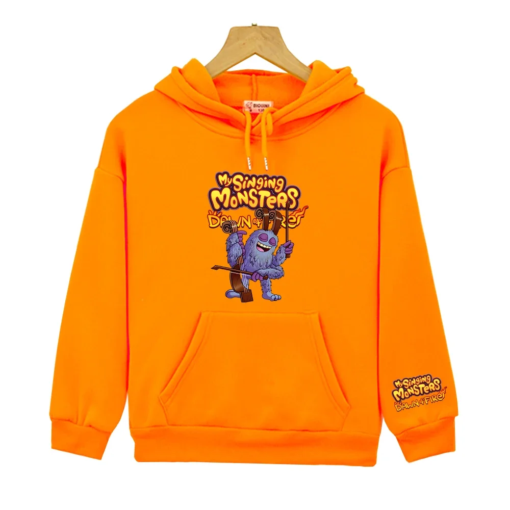 My Singing Monsters Print Hoodies Fleece Casual Boys Girls Hooded Sweatshirt Kawaii Pullovers y2k sudadera kids clothes girls