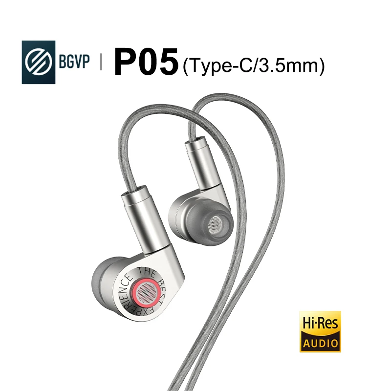 

BGVP P05 Hi-Res Audio Dynamic Driver In-Ear Monitors Earphone MMCX Wired Cable Type-C/3.5mm Plug Earbuds