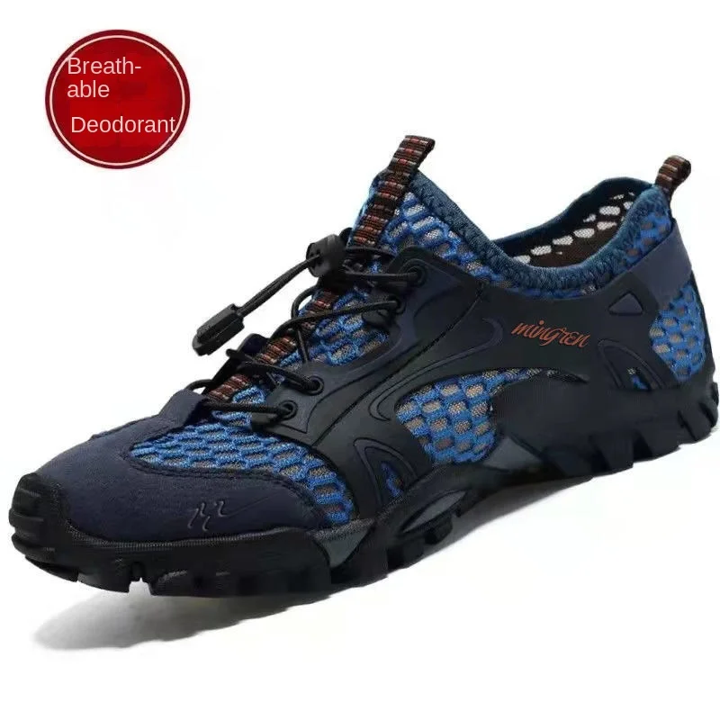 

Men Sneakers Summer Wading Mesh Shoes Comfortable Slip on Outdoor Hiking Shoes Casual Climbing Trekking Footwear