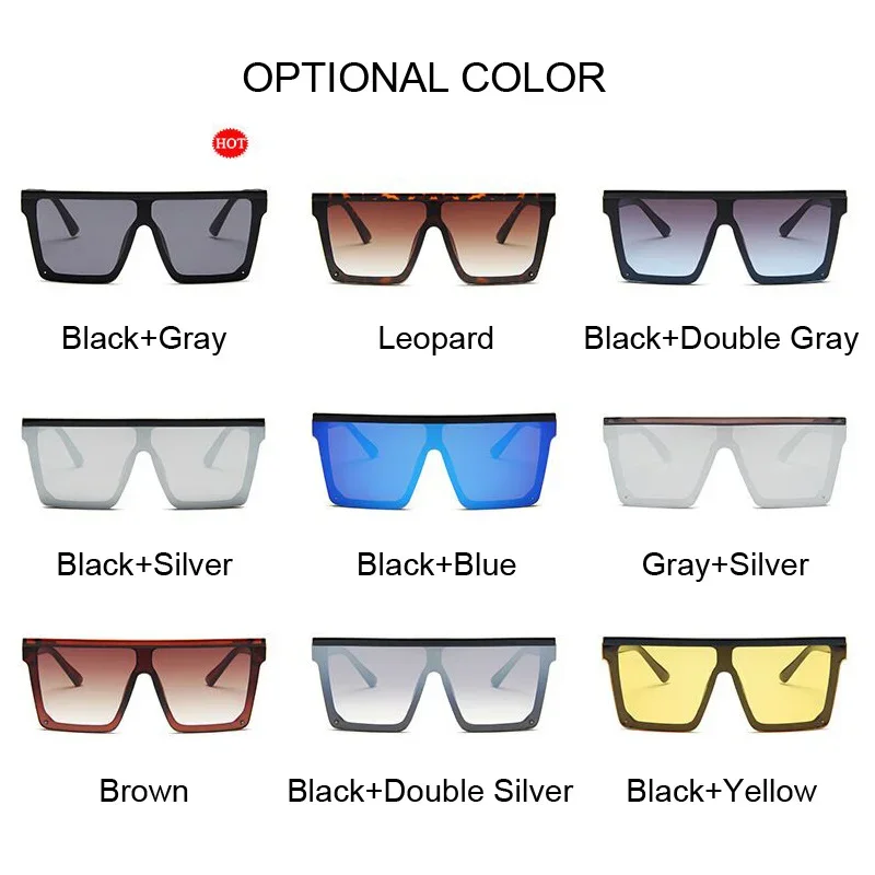 Square Sunglasses Woman Luxury Vintage Brand Designer Sun Glasses Female Big Frame Mirror Black Silver Flat Top Oculos De Sol