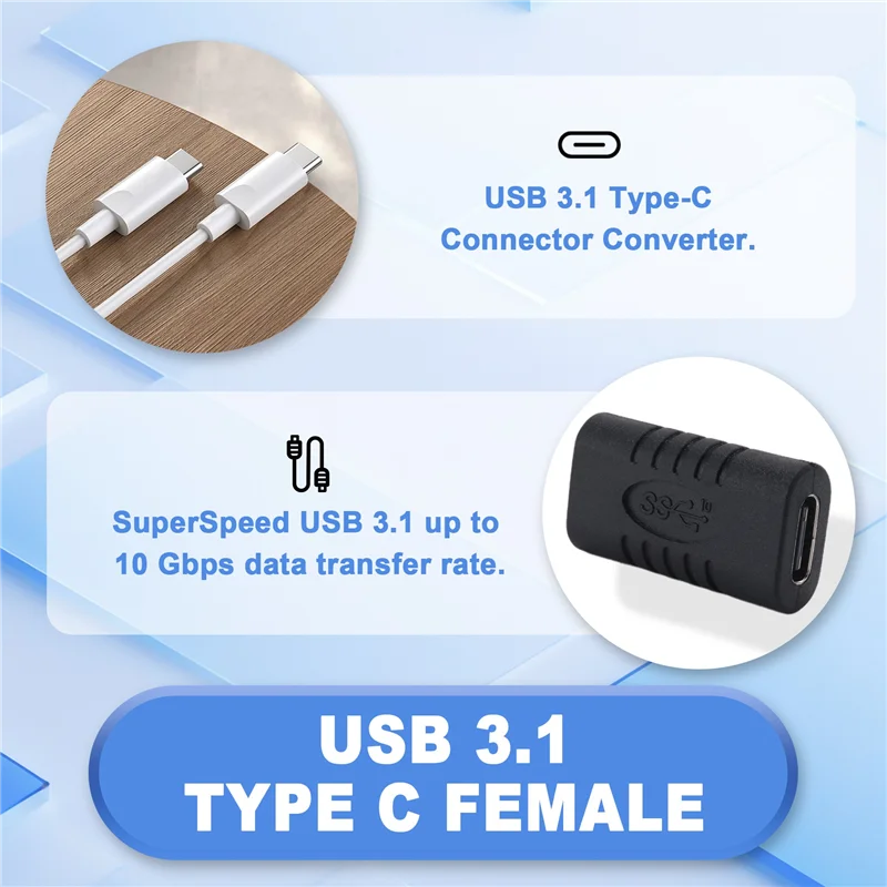

A93P Адаптер USB C «мама-мама» Тип C Прямой крошечный адаптер USB-C Конвертер разъема USB 3.1 Type-C