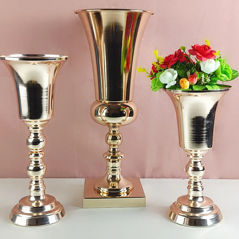 

Nordic style gold decorative vase metal flower arrangement wedding simulation flower ornament restaurant decoration wedding prop