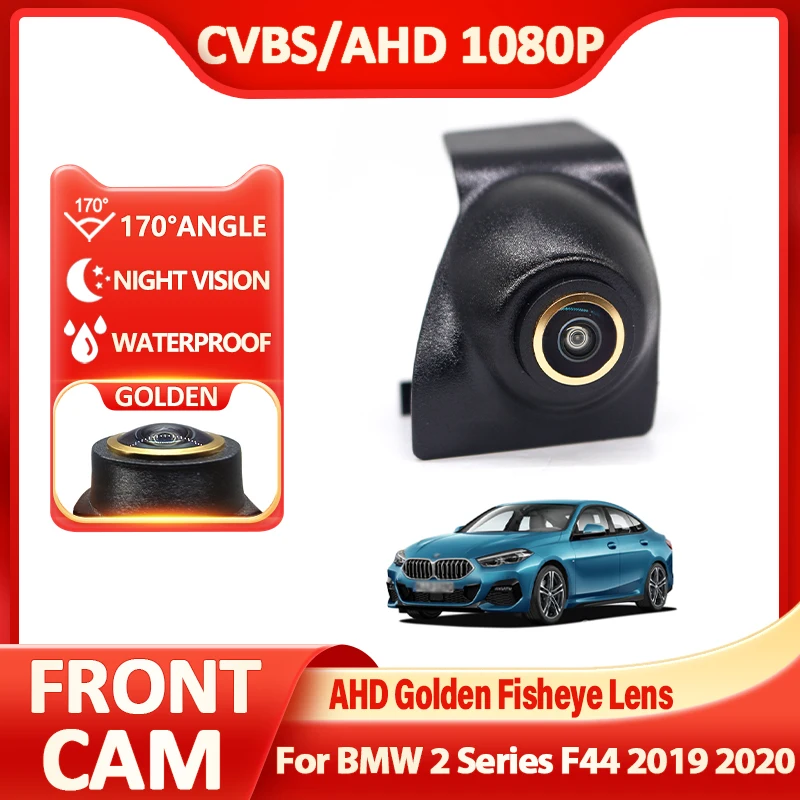 Car Front View Grille Logo Camera Night Vision HD CCD AHD 1080P Golden Fisheye Lens For BMW 2 Series F44 2019 2020 Accessories