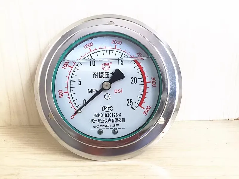 YN-100ZT Axial Seismic Pressure Gauge Stainless Steel Hydraulic Gauge 40mpa