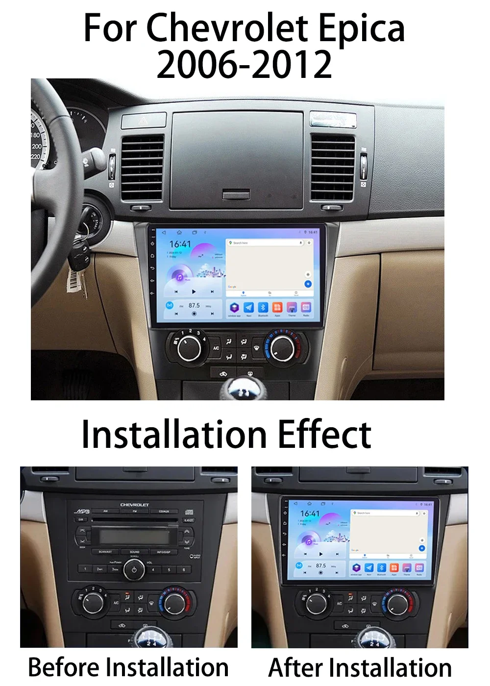 Car Radio Android for Chevrolet Epica 2006-2012 Multimedia Carplay Player 2Din Stereo Autoradio Head Unit 9‘’ Screen Navigation