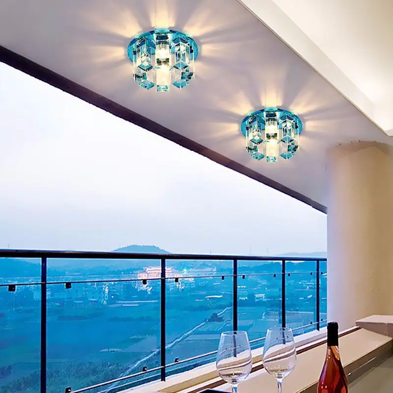 Led ceiling lamp AC90-260V 5W Crystal Aisle light living room Corridor lamp Modern Ceiling Light for home decoration luminaire