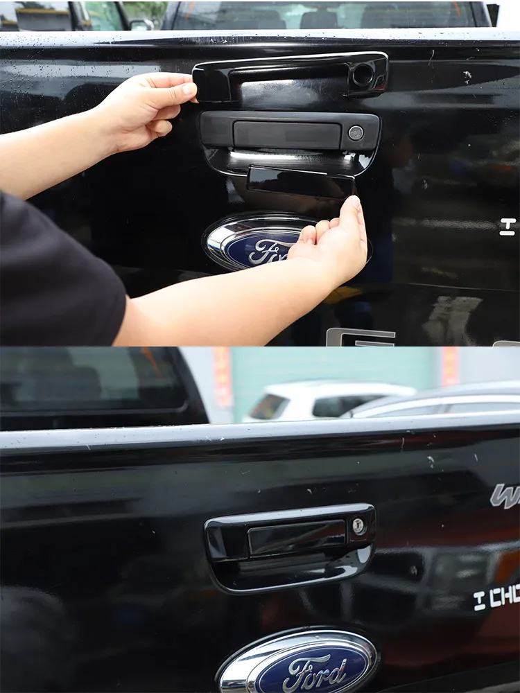 Für Ford Ranger Wildtrak T6 T7 T8 2015-2022 ABS Carbon Faser/Schwarz Auto Heckklappe Logo Abdeckung dekorative Aufkleber Auto Zubehör – Detail 7