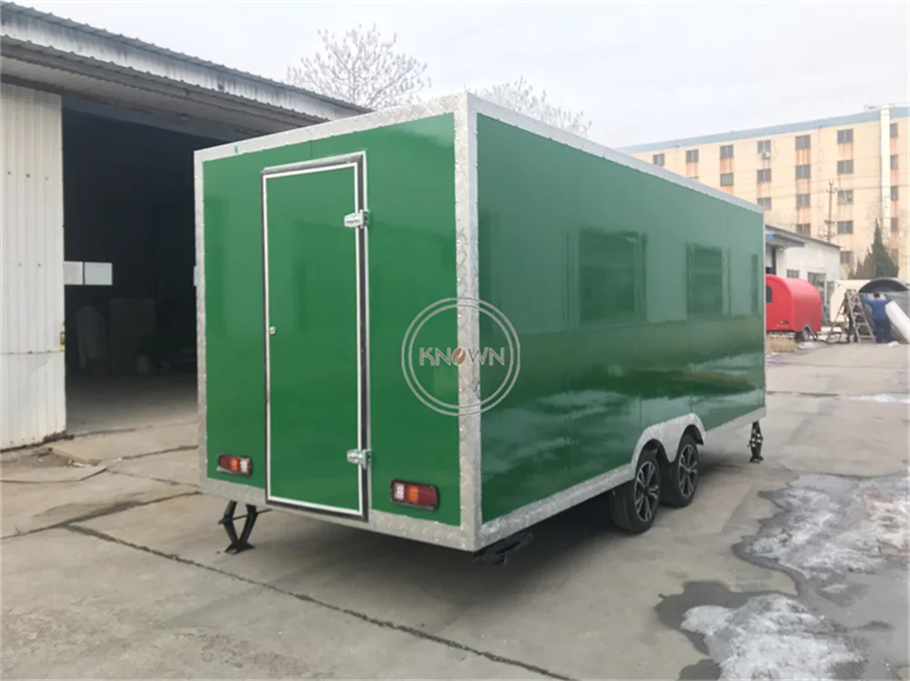 Penjualan truk makanan baja tahan karat dokumen gerobak Pizza anjing panas peralatan katering kios Trailer makanan