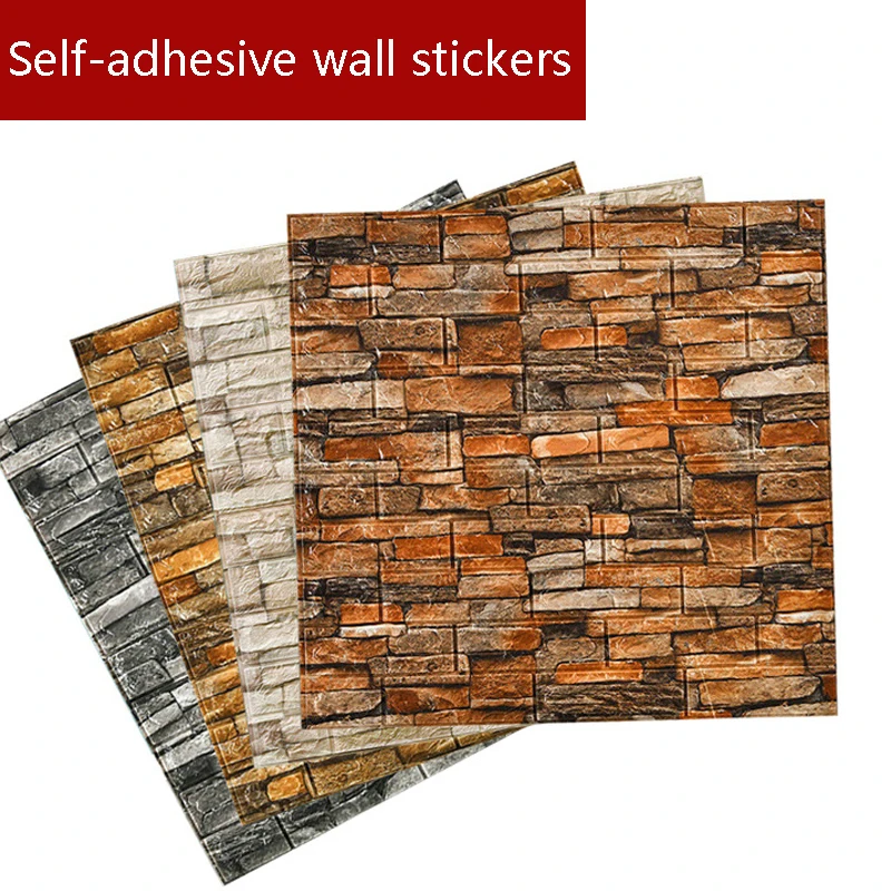 38.5cm*35cm PVC Living Room Decoration Home Foam 3d Wallpaper Self-adhesive Panels Brick Pattern Waterproof Wall Stickers