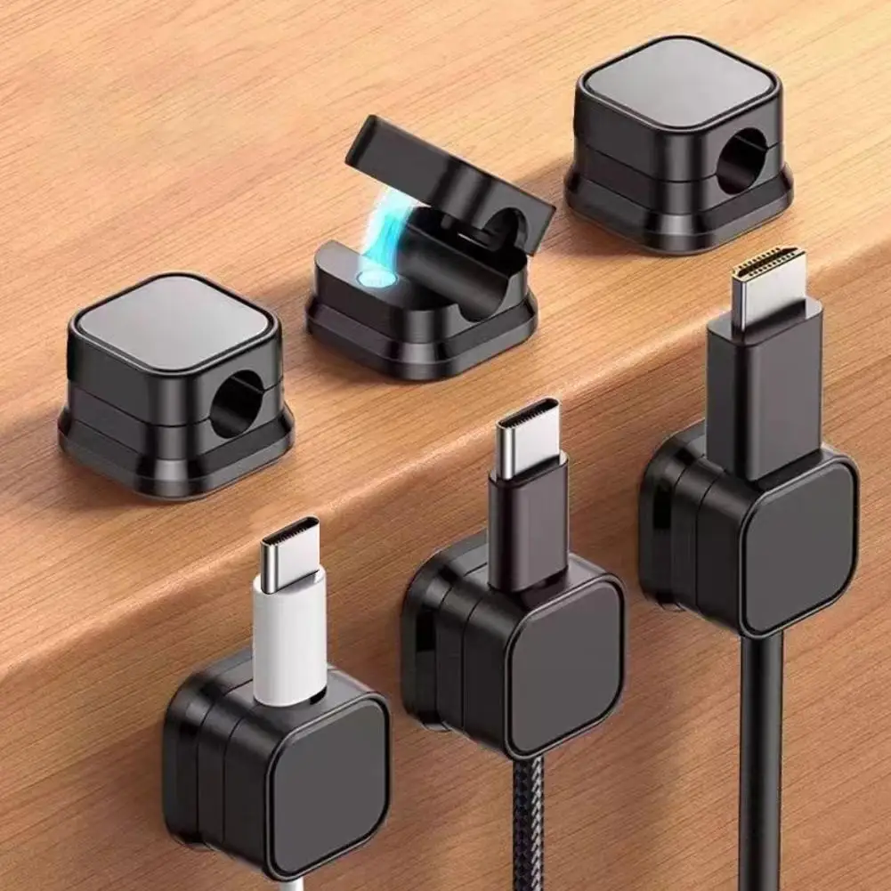 Magnetic Cable Clips Cable Smooth Adjustable Cord Holder Under Desk Cable Management Wire Keeper Cable Organizer Holder