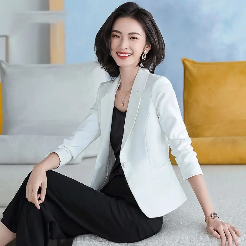 Black Short Latest Fashion Jacket Woman Spring Women\'s Blazer Suits Tailoring Clothing Blazers Trend Casual Coat High Quality