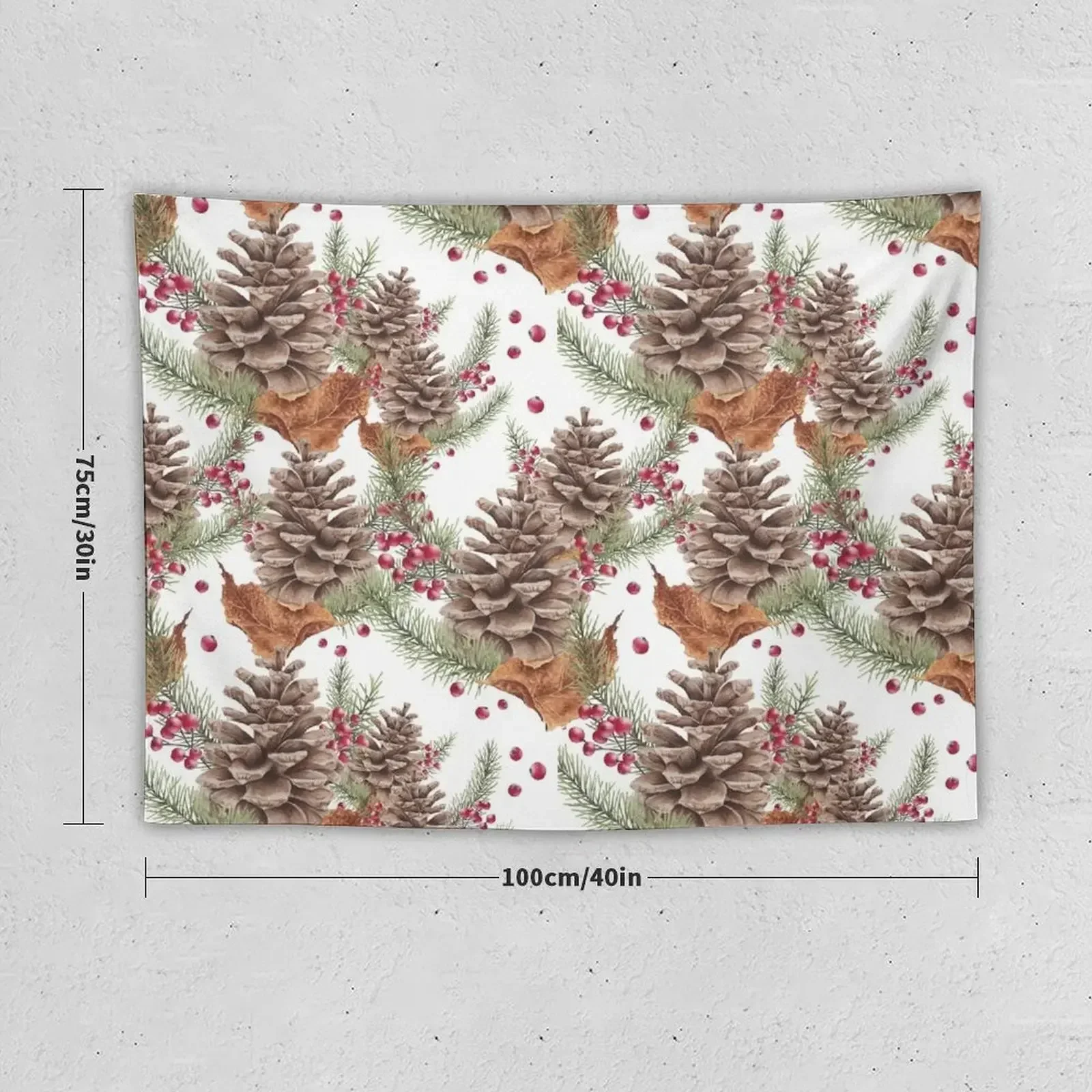 Festive Pinecone // Fine Art Tapestry Decor For Bedroom Wall Mural Tapestry