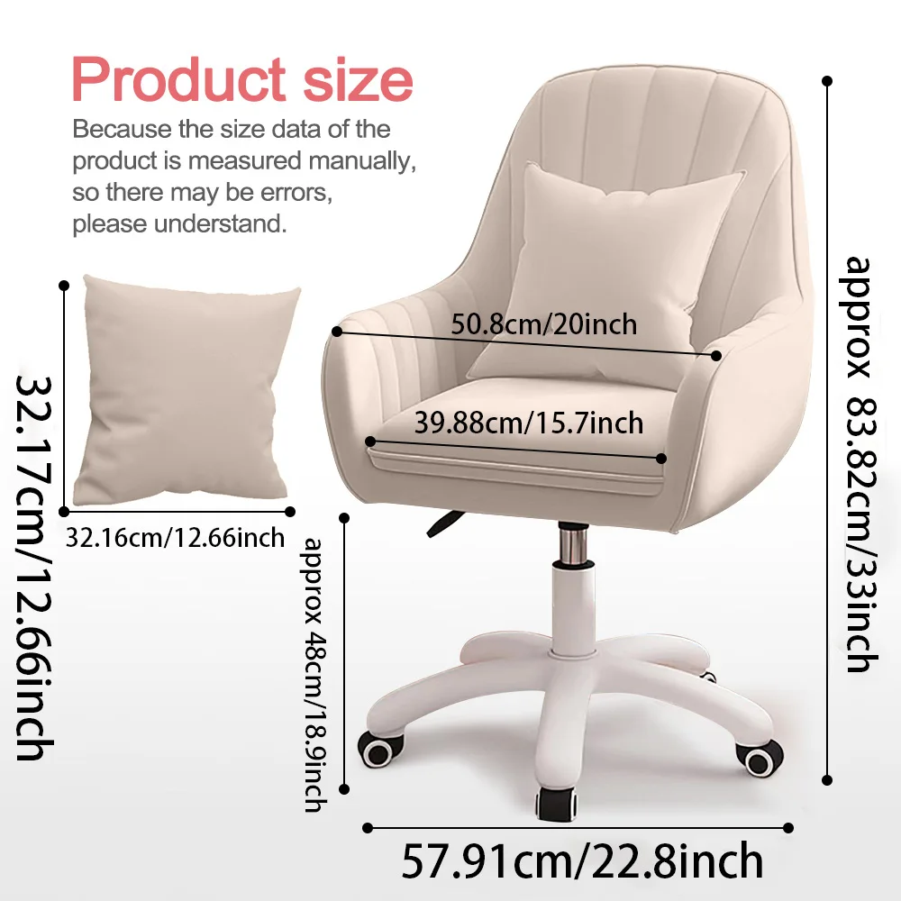 Home Office Chair Computer Chair with Mid-Back Upholstered Modern Tufted Computer Task Chair Swivel Height Adjustable Velvet