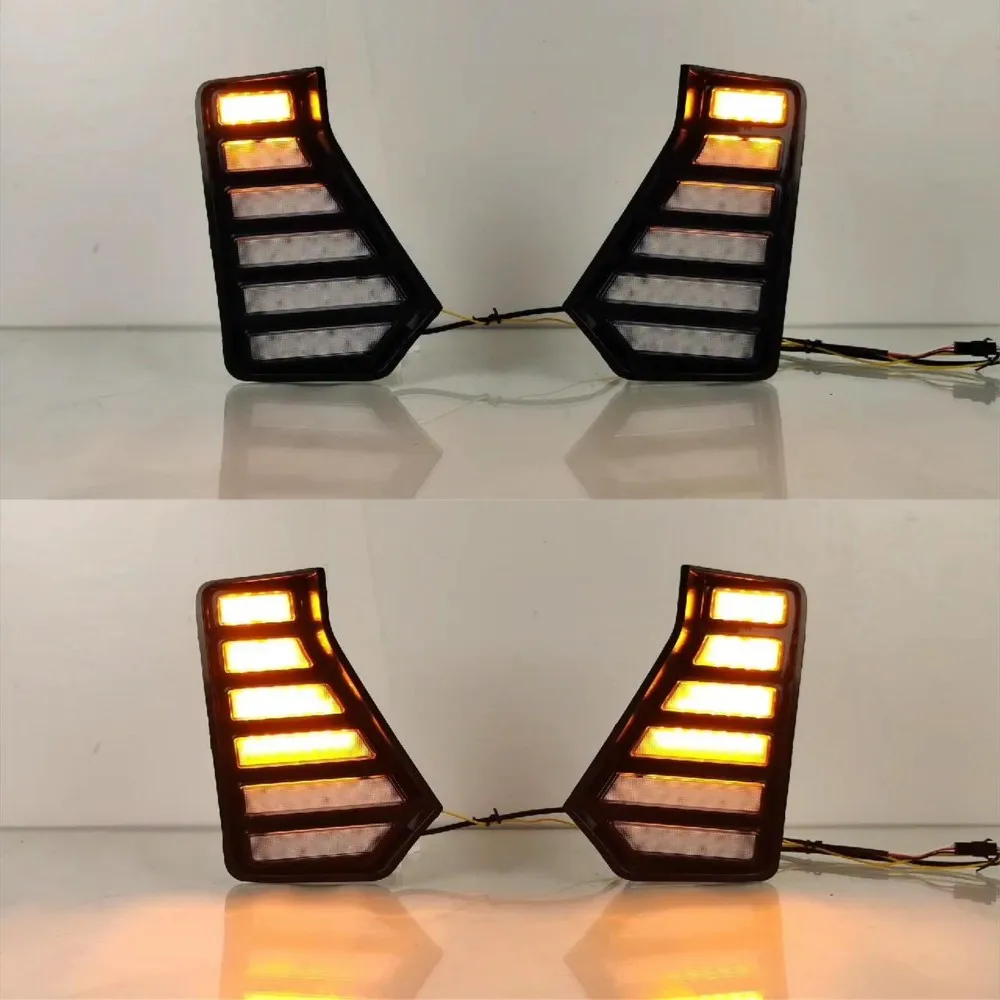 حافظة أضواء النهار LED من يوليو كينج لسيارة تويوتا تاكوما 2024 2025، B، 6000K DRL + إشارات الانعطاف الصفراء، ابدأ المسح الضوئي