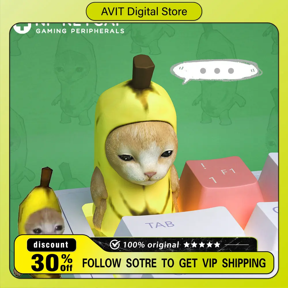

Banana Cat Meme Keyboard Keycap for DIY Backlit Keycaps for Pc Gaming Classic Key Cap Suit Suit Anime ESC Personalized Gifts