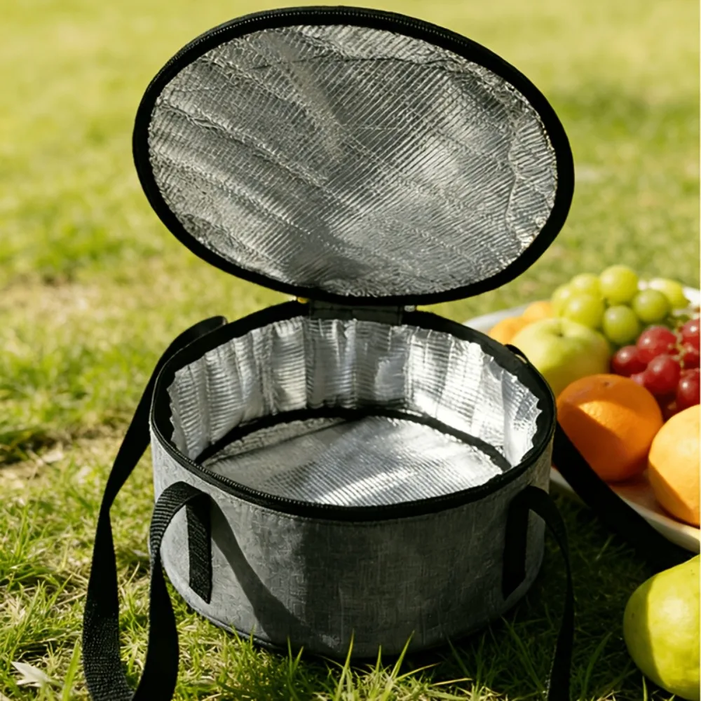 Round Casserole Carrier 12 Inch Round Thermal Storage With Handles Pizza Cake Carrier Bag For Picnic Family Gathering Holiday