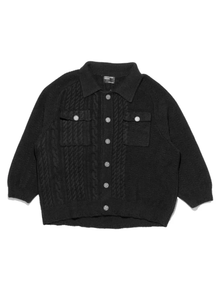 

Depred Rich Second Generation Knitted Sweater Single Button Casual Sle for Men And Women Breathable Wool Blend Fabric