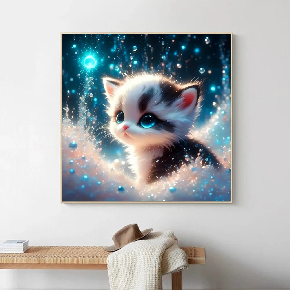 Huacan New Arrivals Diamond Painting Animal Full Round Square Drill Mosaic Cat Art Home Decor Set Picture Of Rhinestones
