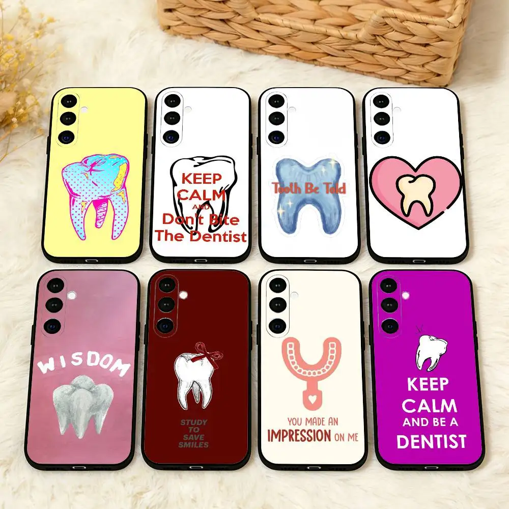 

T-Tooth T-Teeth Funny Dentist Phone Case For Samsung A73,A21s,A22,A31,A32,A52,A53,A71,A80,Soft Black Shell