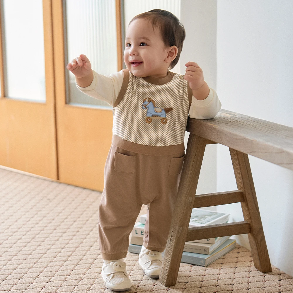 Dave Bella Boys Knitted Jumpsuit Newborn Autumn Spring Baby Romper Creeper Cute Cartoon Cotton Outdoor Clothes DB3263117