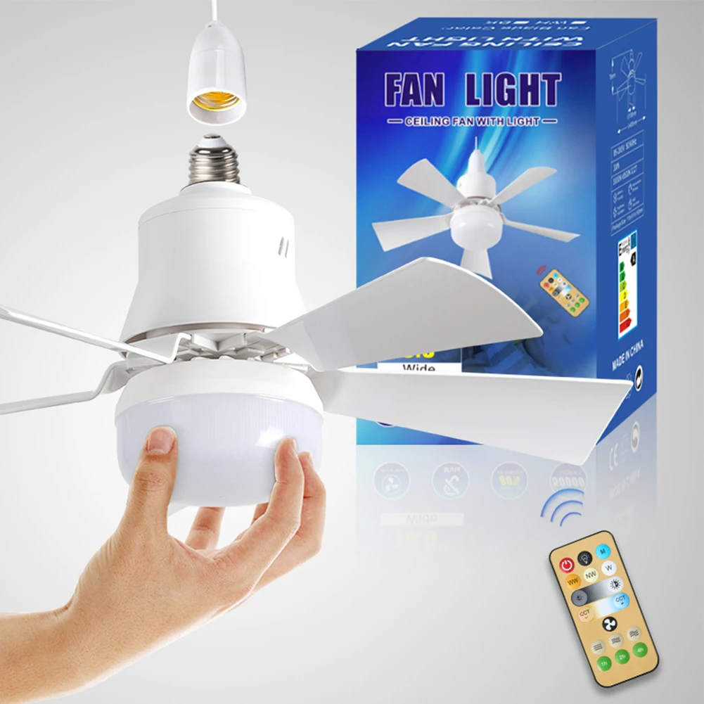 2024 New Cool Light LED Ceiling Fan, Socket Fan Light Original, Fan With Remote Control 1000 Lumens / 5000 Kelvins As Seen On TV