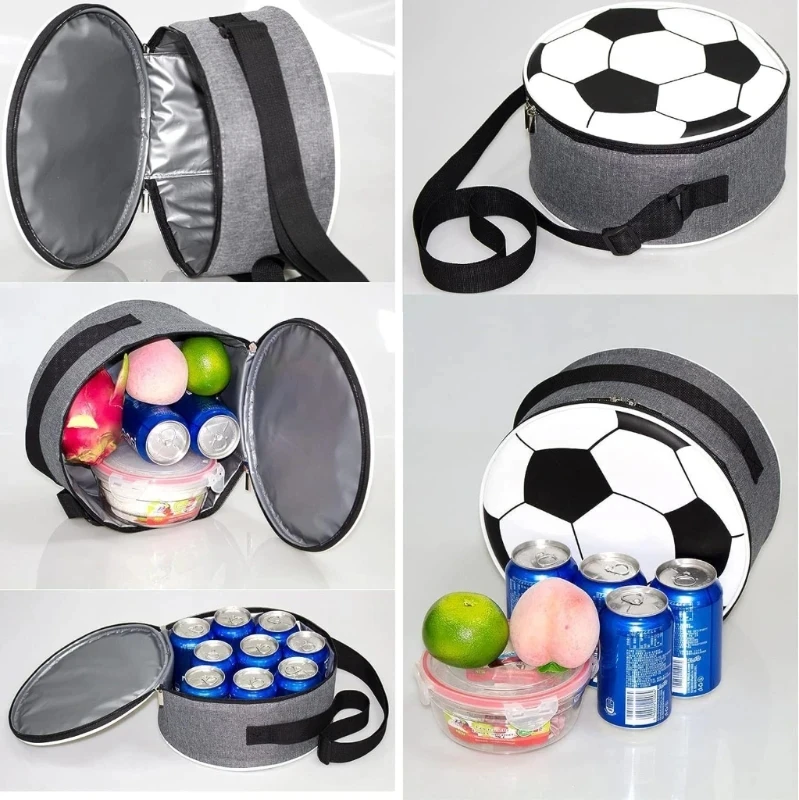 Durable Soccer Lunch Bag Insulated Tote for Football Fans Men Women Student Keeping Freshes Warm Thermal Bags for School
