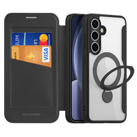 Dux Ducis For Magsafe Strong Magnetic Wireless Charging Wallet Case For Samsung Galaxy S25 S24 Ultra Plus Back Sleeve Cover Ring