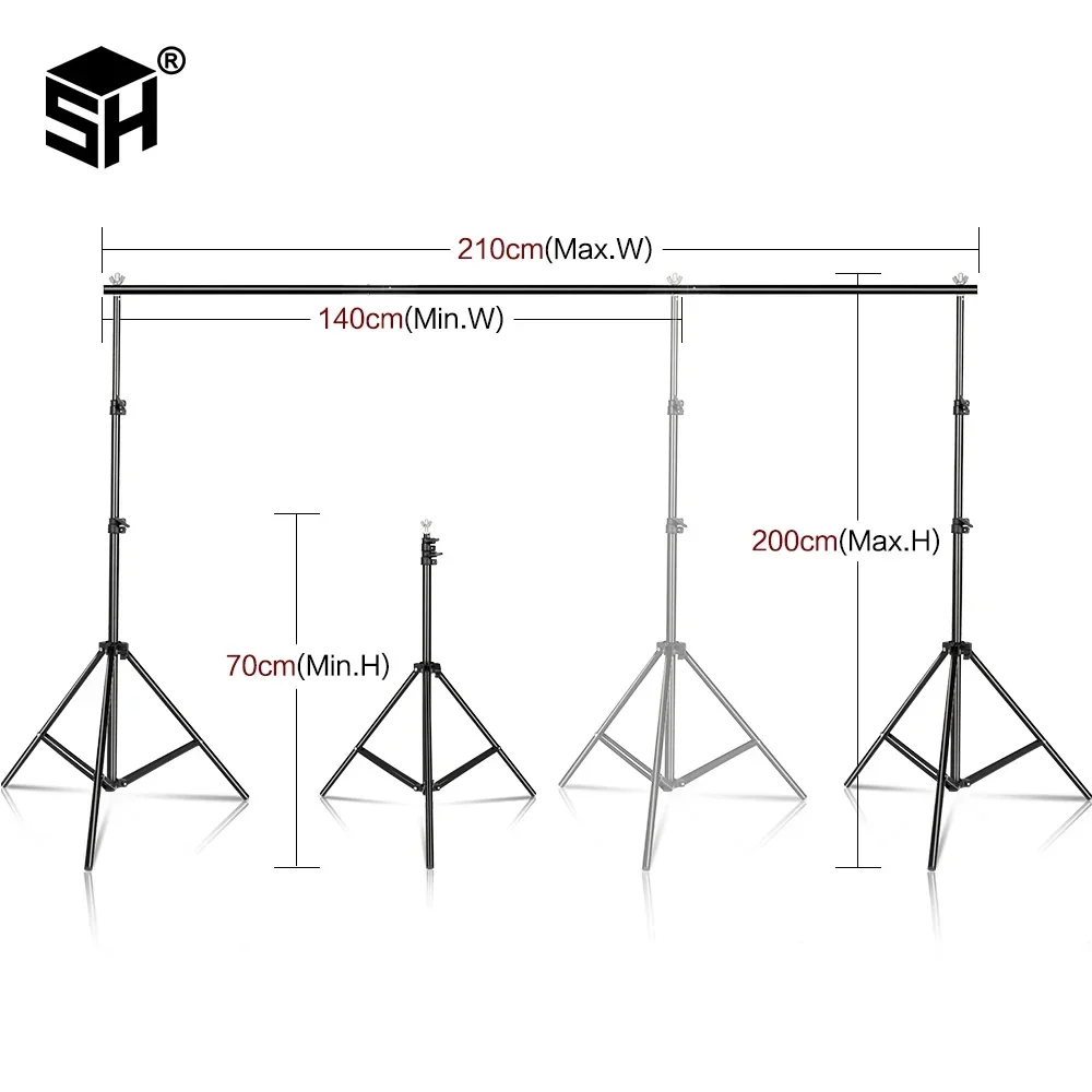 SH Background Stand Kit With Adjustable Stand Support System Backdrops For Photography Photo Studio Chromakey Green Screen Frame