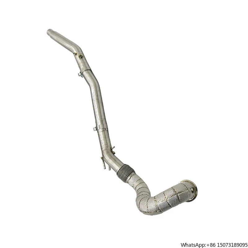 

OEM Stainless Steel 304 DownPipe Heat Shield Free Flow Downpipe for 8R 2.0T 2019-2023 Auto Straight Exhaust Downpipe
